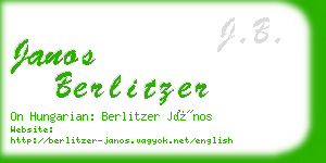 janos berlitzer business card